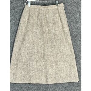 RARE Vintage 1970's Anna‎ Roose Jacob Wool Lined Skirt Brown Beige 26.5" waist